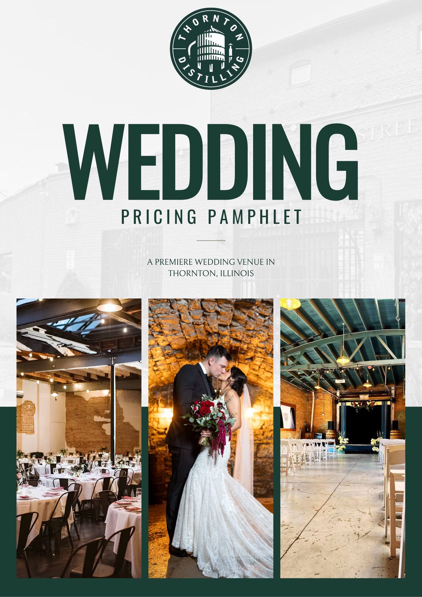 Thornton Distilling Co. Wedding Pricing Pamphlet cover